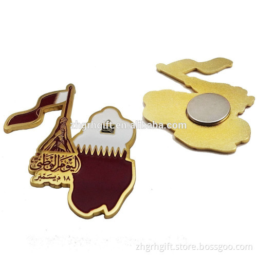 Qatar National Day Gifts Items/ Qatar Flag Magnetic Pin Badges For National Day